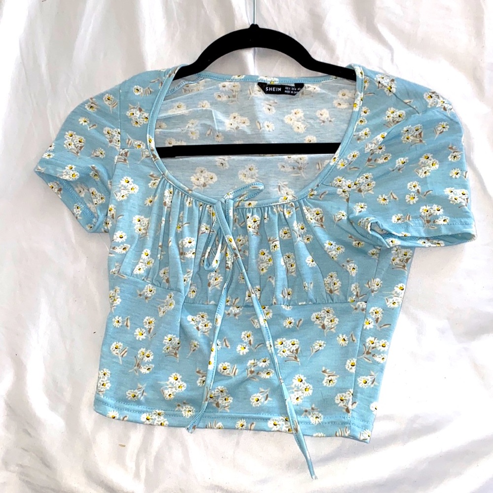 Blue crop top